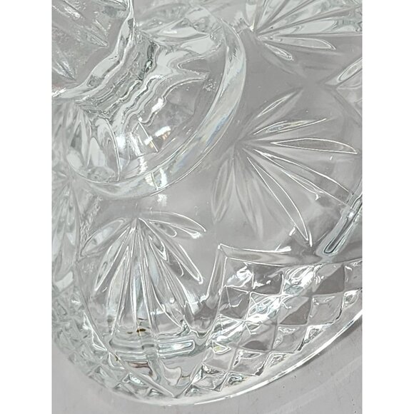 Vintage Clear Pressed‎ Glass Candy Dish With Lid Made In USA - Picture 9 of 13